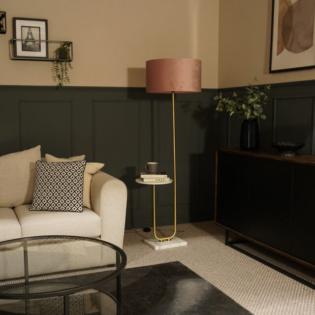 Replogle Matte Tray Table Floor Lamp Set