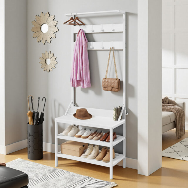 Hall Tree 72cm Wide with Bench and Shoe Storage