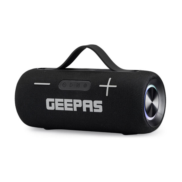 GEEPAS Waterproof Bluetooth Speaker - Portable Wireless Speaker with RGB Lights 10M Range IPX5 Rating 7H Playtime USB/Bluetooth 5.3/FM/TF/AUX/MIC Stra