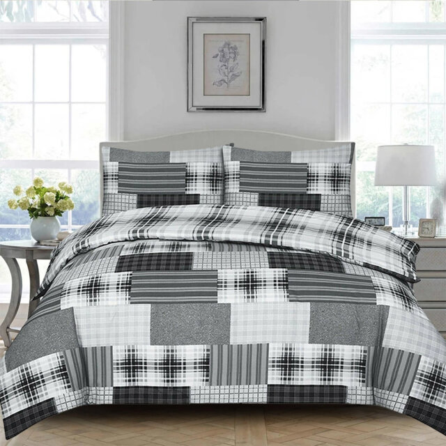 Cotton Patchwork Duvet Cover Set with Pillowcases Included
