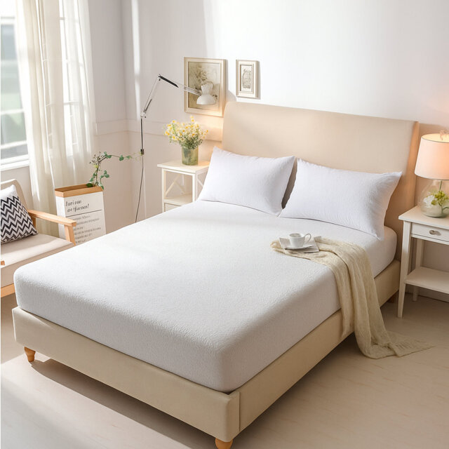 Janya Premium Waterproof Terry Mattress Protector - Breathable & Hypoallergenic 30cm Deep Fitted Cover