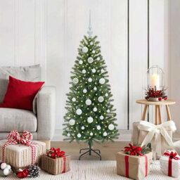 Artificial Christmas Tree with 150 LEDs Green PE and PVC