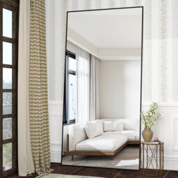 Full -length mirror, 180cm x 80cm, free -standing mirror with aluminum alloy frame