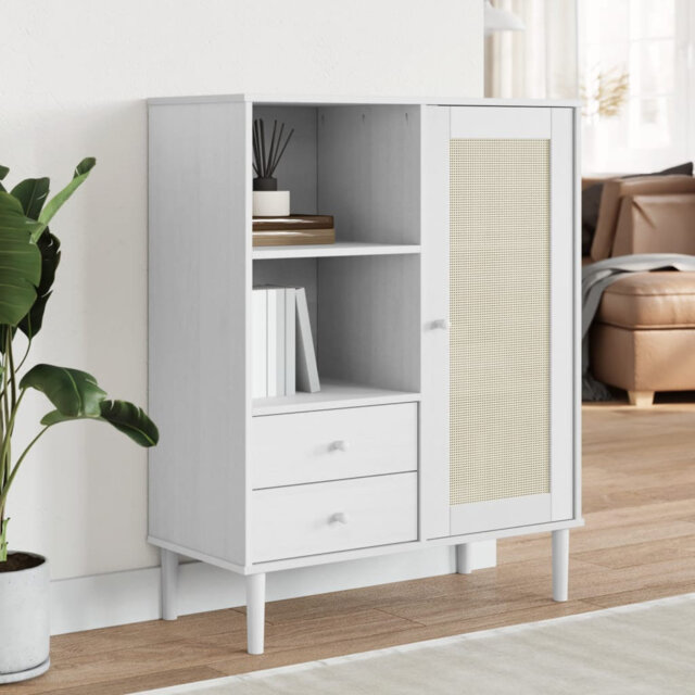 90cm Sideboard Rattan Look