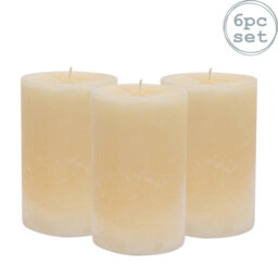 Nicola Spring - Round Vanilla Pillar Candles - Cream