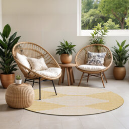 Marion Indoor & Outdoor Boho Saffron Grey Rug