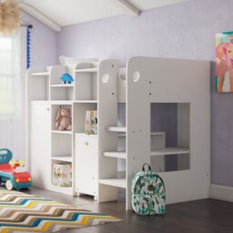 Wizard Single (3') High Sleeper Loft Bed Bed with Built-in-Desk
