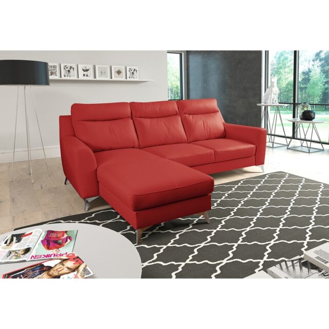 Emmie-Mae Leather Corner Sofabed with Chaise