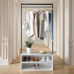 Bartoe Freestanding Garment Rack Clothes Organiser Shoe Storage Bedroom Furniture