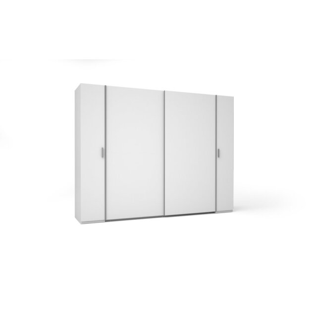 4-door wardrobe, white, with clothes rails, shelves WxHxD 270x207.5x60.4cm