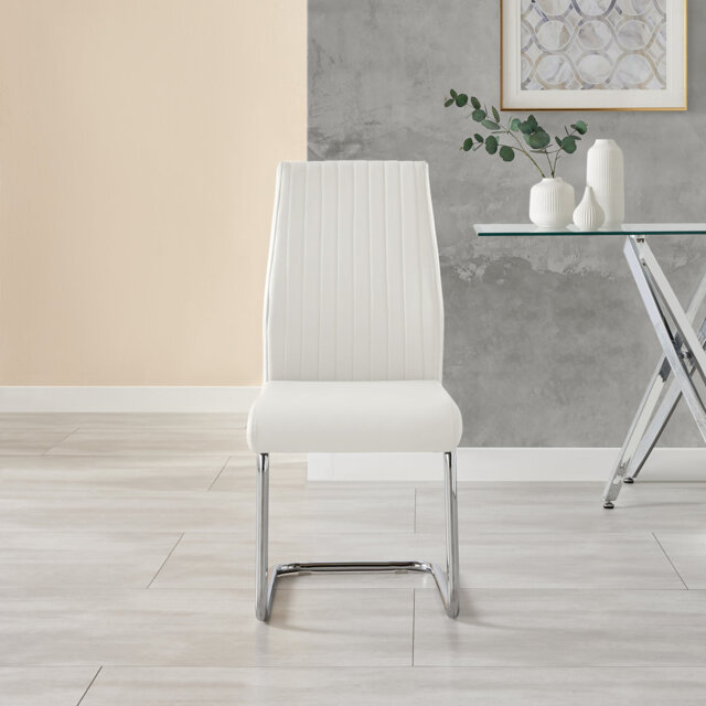 Industrial Design White & Grey Marble Effect Melamine Dining Table Set with 2 Upholstered Chairs