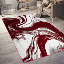 Modern Abstract Area Rug – 100% Polyester, Antistatic, Soil & Water Repellent, Colourfast Living Room Carpet