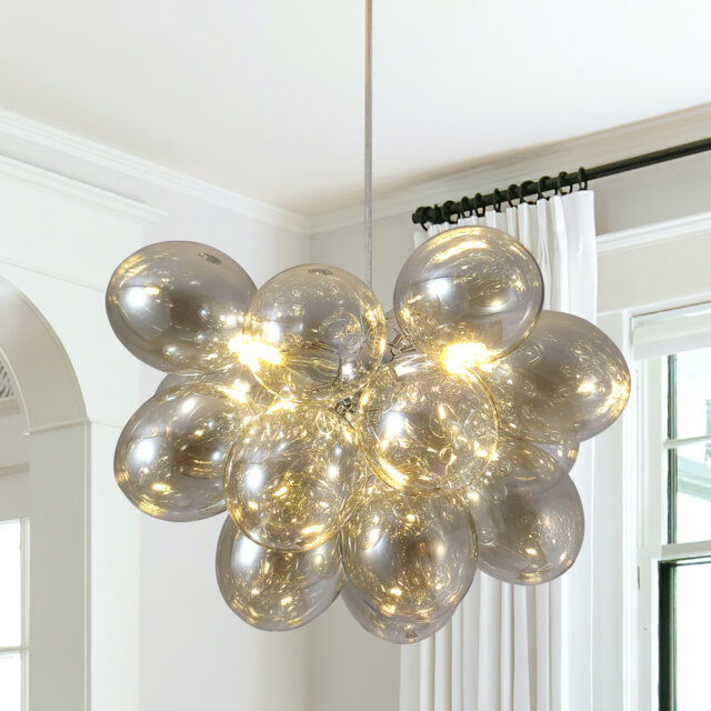 Zoec 3 - Light Dimmable Glass Globe Chandelier