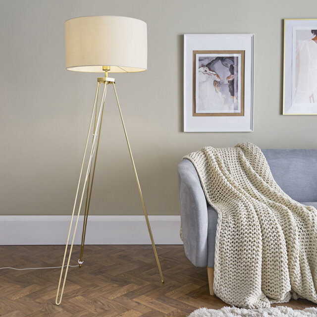 145cm Gold Tripod Floor Lamp