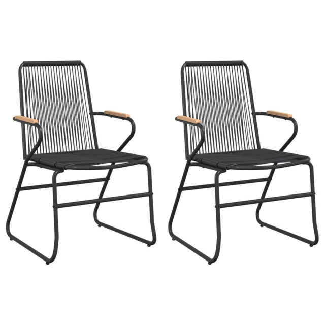 Latitude Run Garden Chairs 2 Pcs Black 58X59x85.5 Cm PVC Rattan