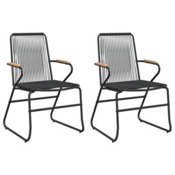 Latitude Run Garden Chairs 2 Pcs Black 58X59x85.5 Cm PVC Rattan