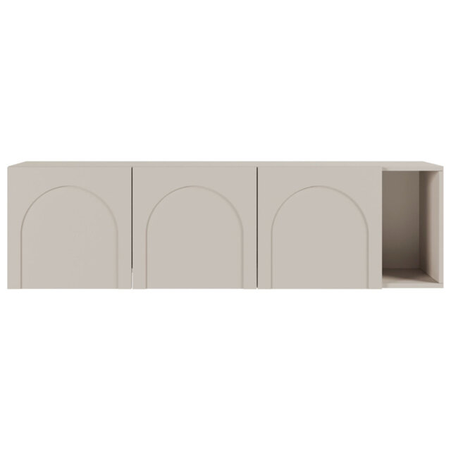 Arkadia Four-Door TV Cabinet with Grooved Fronts 200 cm Cashmere