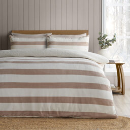 Cosy Sherpa Stripe Duvet Cover Set