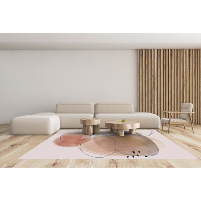 Vinyl Floor Mat for Home, modern style, non-slip PVC, Zenya [Diam] 150 cm