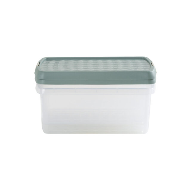 Wham Clip 10.5L Rectangular Plastic Storage Boxes with Secure Clip Lock Lids. L:39 x W:24 x H:15.5cm Clear/Stone/Slate Grey