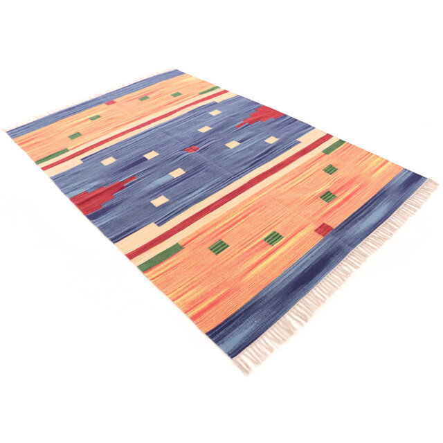 Handmade Kilim Wool Blue Rug