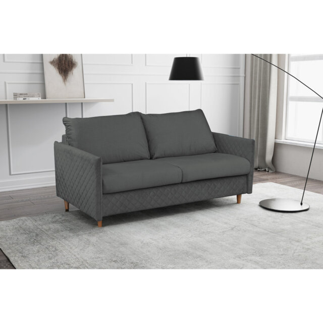 Melieck 2 Seater Velvet Sofa Bed with Mattress