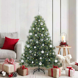 Artificial Christmas Tree with 150 LEDs Green PE and PVC