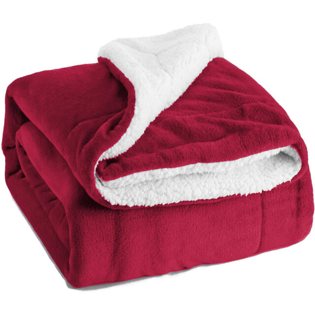 Ultra-Soft Sherpa Fleece Blanket(Reversible)