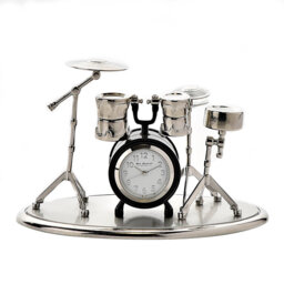 Analogue Metal Quartz Movement / Crystal Tabletop Clock in Beige/Silver