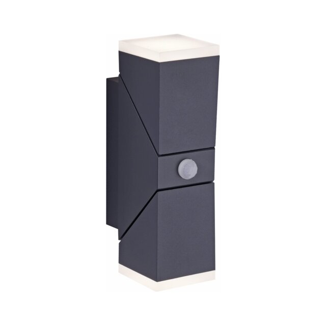 Portville Anthracite/White 2 - Bulb 22cm H Integrated LED Outdoor Flush Mount with Dusk to Dawn