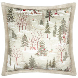Forest Festivities Abstract Beige Square Cushion