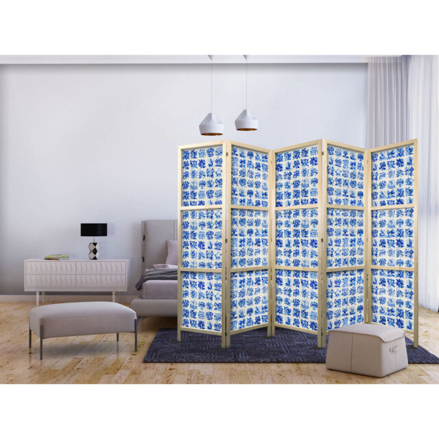 171cm H Solid Wood Folding Room Divider