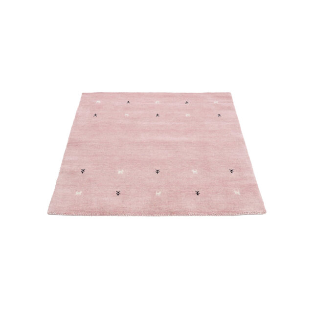 Handwoven Wool Gabbeh Uni Pink Rug
