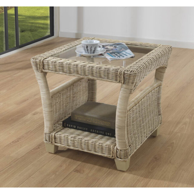 Carly Glass Top End Table