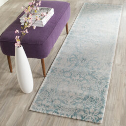 Dedrick Hooked Turquoise/Ivory Rug