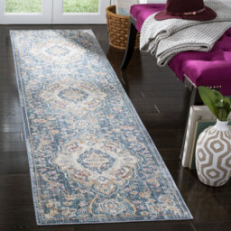 Bachus Power Loom Cream/Blue Rug