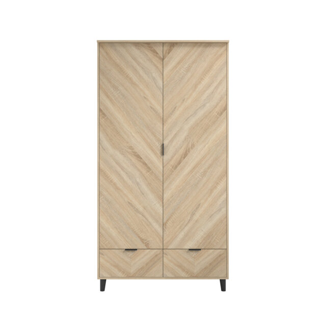 Stockholm 2 Door Manufactured Wood Wardrobe
