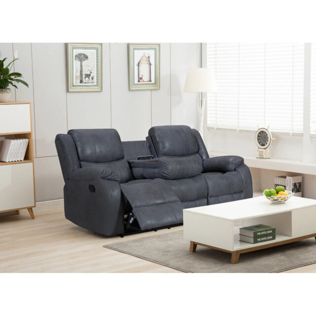 Toolleen 3 Seater Faux Leather Recliner