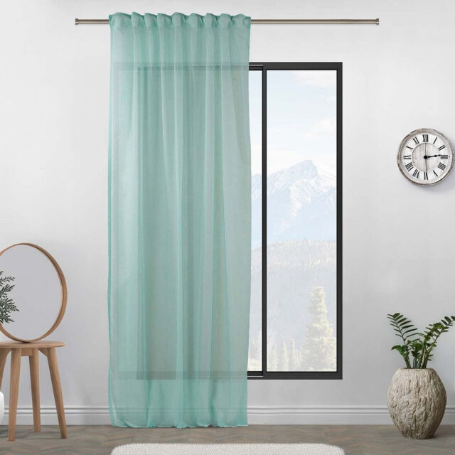 Extra Long & Extra Wide Faux Linen Sheer Curtain Single Panel