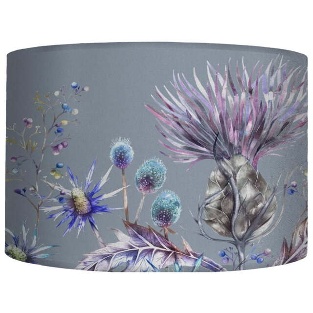 21cm H Cotton Round Lamp Shade ( No Direct Attachment Method ) in Purple