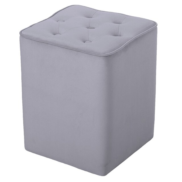 Hepler 40cm Wide Velvet Tufted Square Solid Colour Pouffe Ottoman