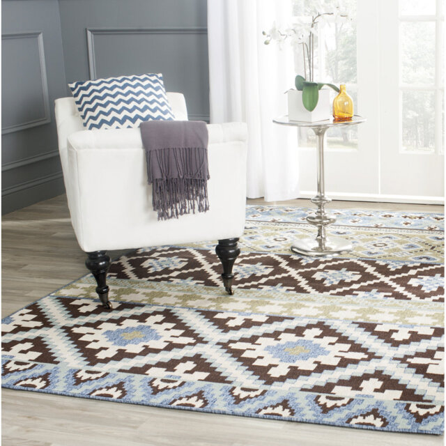 Mcleod Chocolate/Blue Indoor/Outdoor Rug