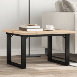 vidaXL Coffee Table O-Frame Solid Wood Pine and Steel