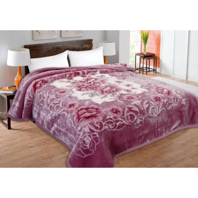 Luxury Reversible King Size Blanket – Soft Microfiber Throw, Warm & Breathable, Modern Floral Design, 240 X 200 Cm
