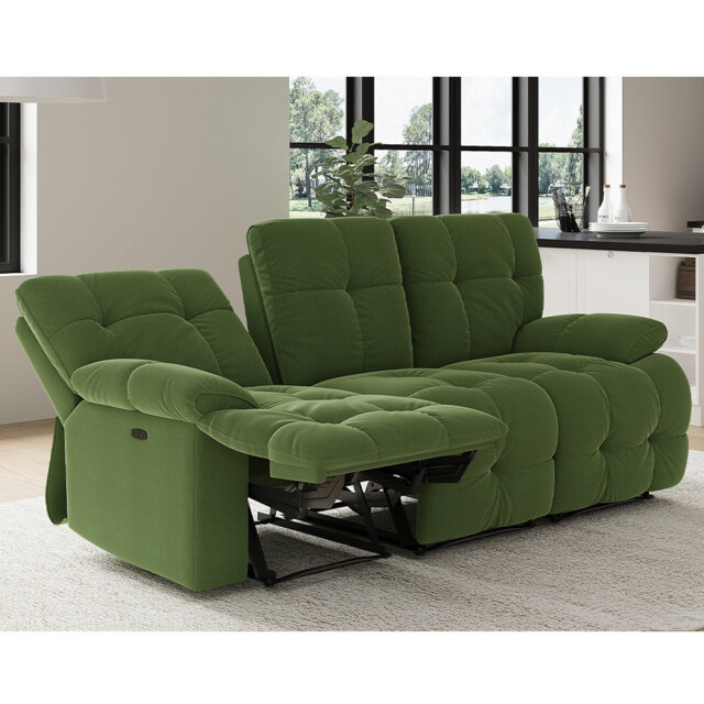 Rymann 3 Seater Upholstered Electric Reclining Sofa