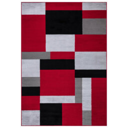 Donaldeen Luxury Modern Design Red/Black Rug