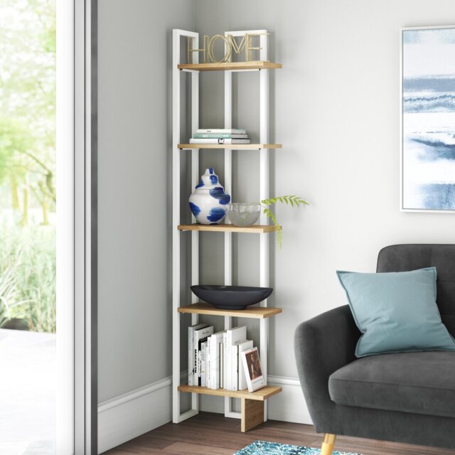 Alica 180cm H x 45.2cm W Corner Bookcase