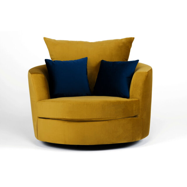 Laci Velvet Swivel Armchair