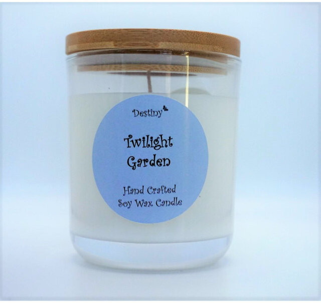Twilight Garden Scented Jar Candle with Glass Holder