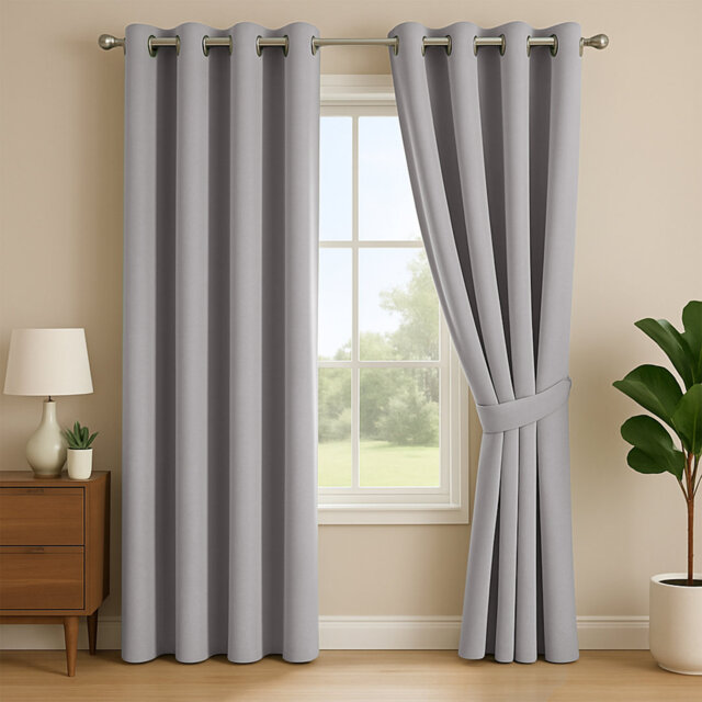 Luxury 100% Linen Blackout Curtain Panels â Thermal Insulated Eyelet Grommet Room Darkening Drapes for Bedroom & Living Room (Set of 2)